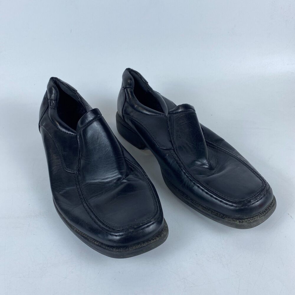 Robert David Lil' Tim Oxford Dress Shoes Mens 9M‎ Black Leather Slip-On 053444